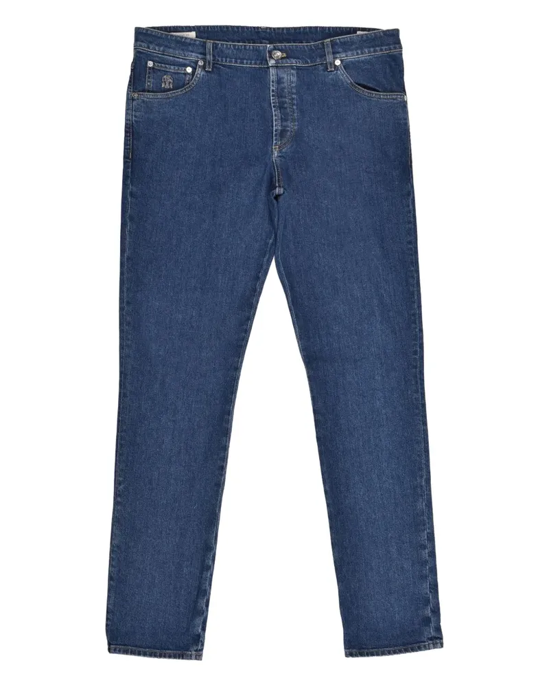 Brunello Cucinelli Jeans mit Logo-Patch - Blau Blau
