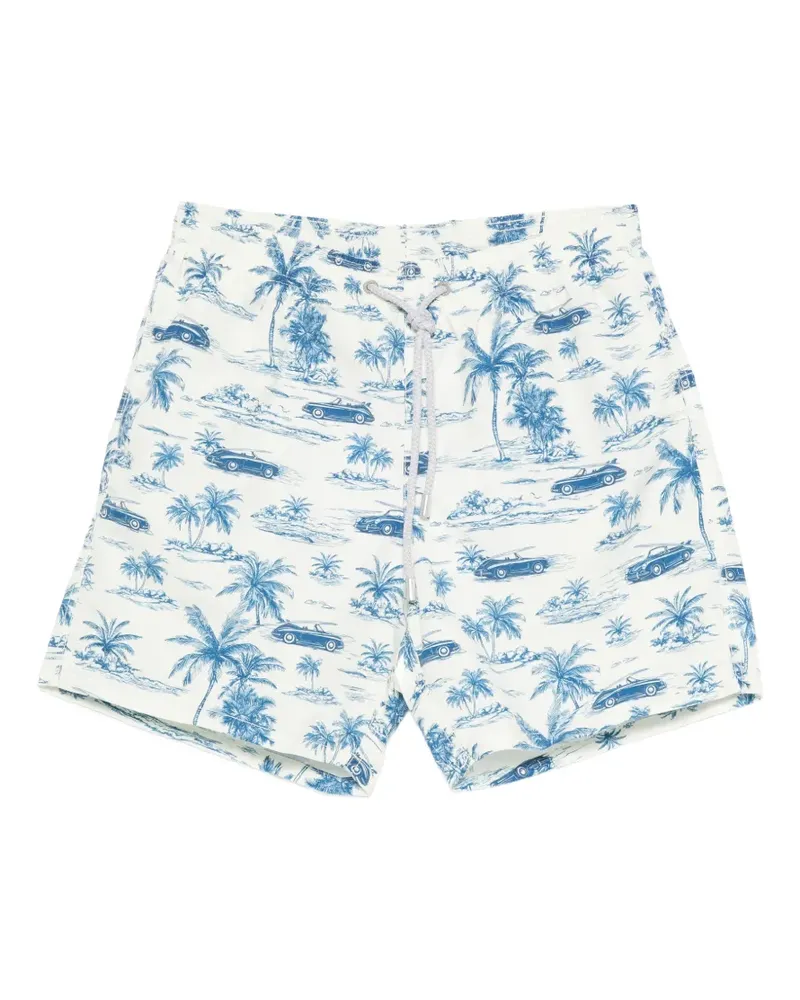 MC2 Saint Barth Gustavia car-print swim shorts - Weiß Weiß