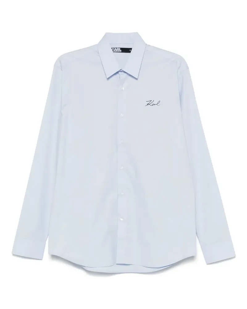 Karl Lagerfeld Hemd mit Logo-Print - Blau Blau