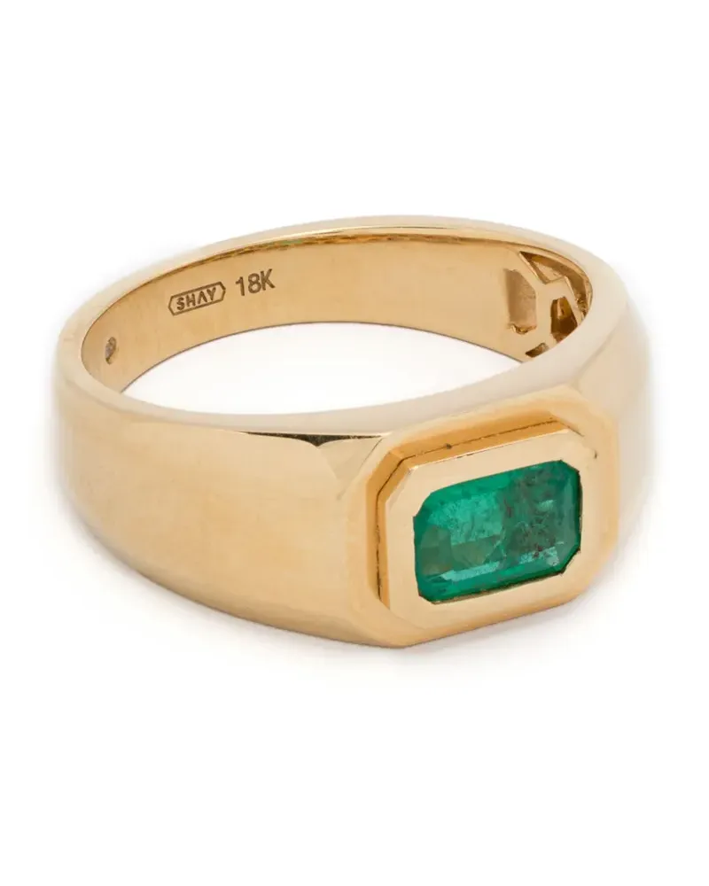 SHAY 18kt Gelbgoldring mit Smaragd Gold