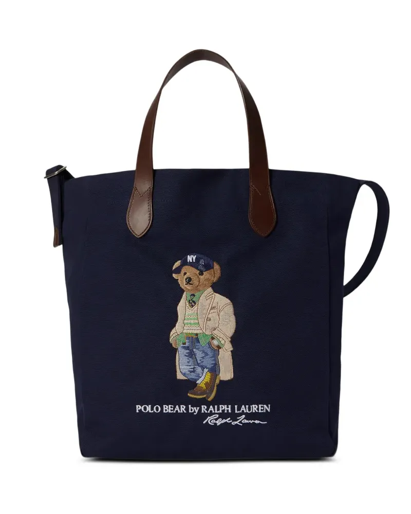 Ralph Lauren Shopper mit Polo Bear - Blau Blau