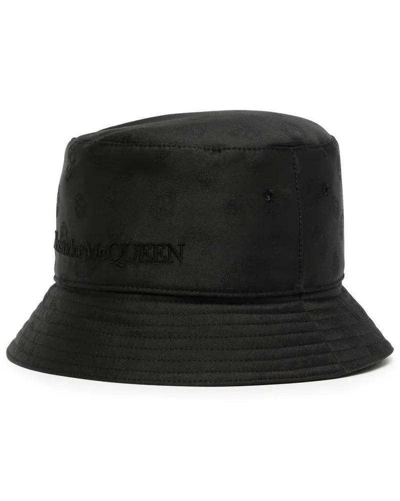 Alexander McQueen Fischerhut mit Totenkopf - Schwarz Schwarz