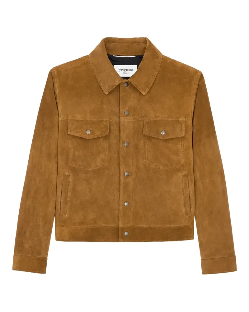 Saint Laurent buttoned calfskin jacket - Braun Braun
