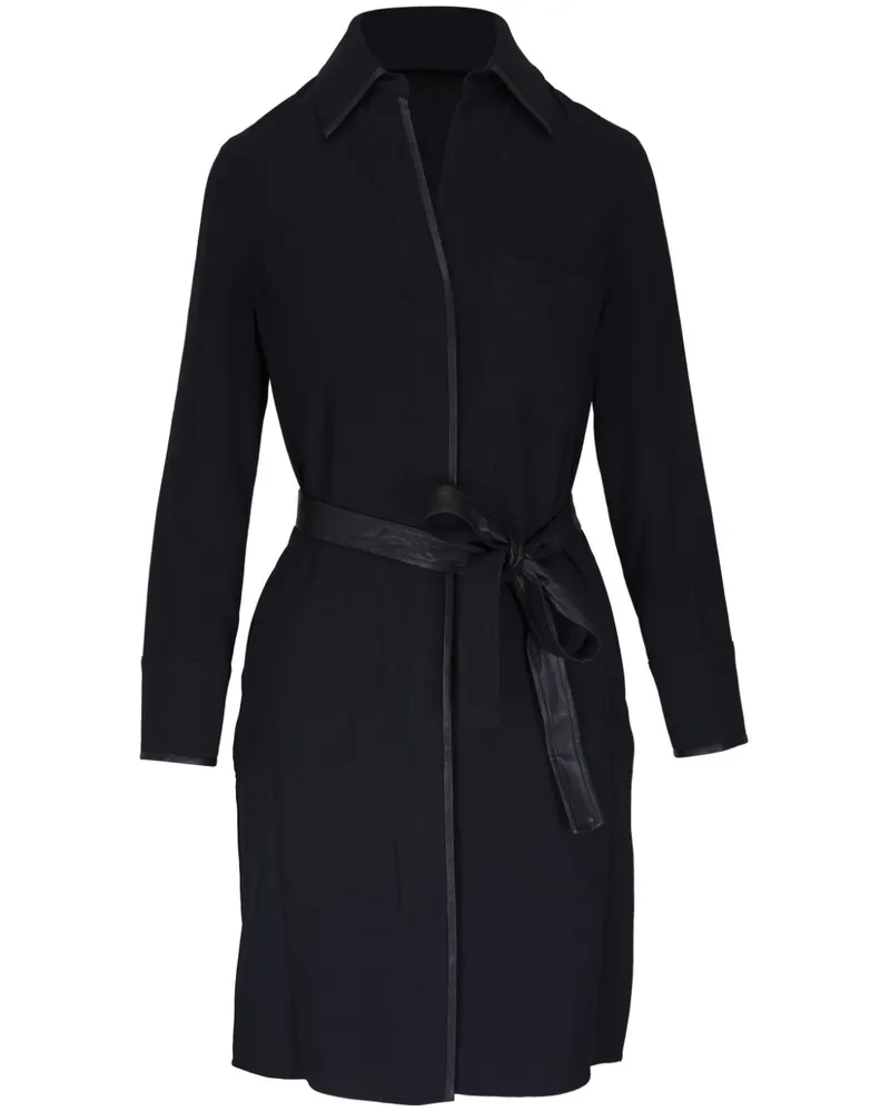 Vince Hemdkleid aus Faux-Leder - Schwarz Schwarz