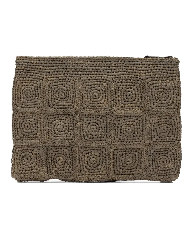 IBELIV woven-raffia clutch bag - Braun Braun