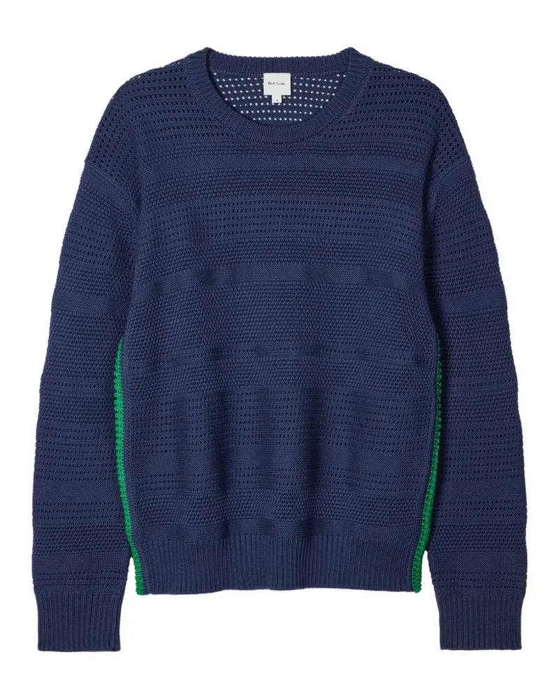 Paul Smith textured-knit side-stripe sweater - Blau Blau