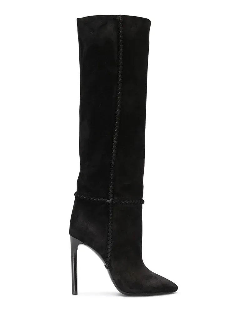 Saint Laurent Kniehohe 'Mica' Stiefel - Schwarz Schwarz
