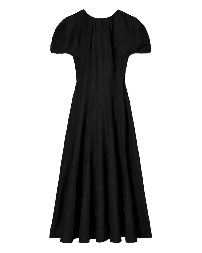 Tory Burch A-Linien-Maxikleid mit Puffärmeln - Schwarz Schwarz