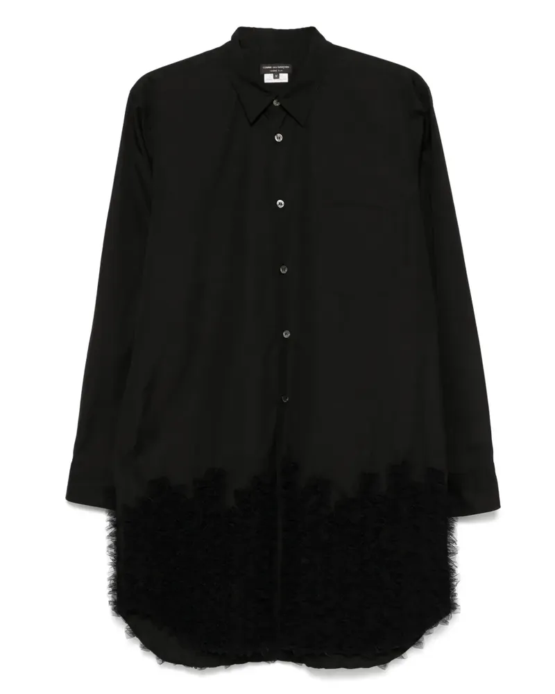 Comme des Garçons Gerüschtes Hemd - Schwarz Schwarz