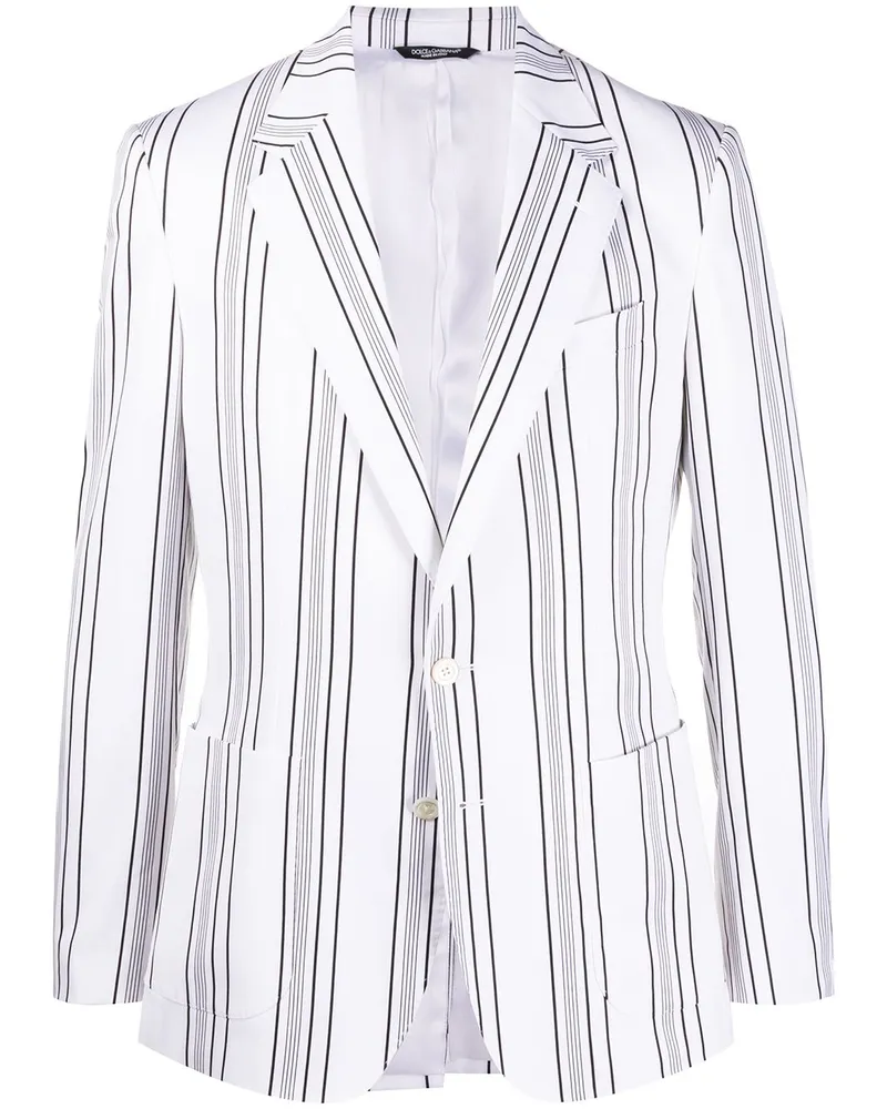 Dolce & Gabbana Gestreiftes Sakko - Weiß Weiß