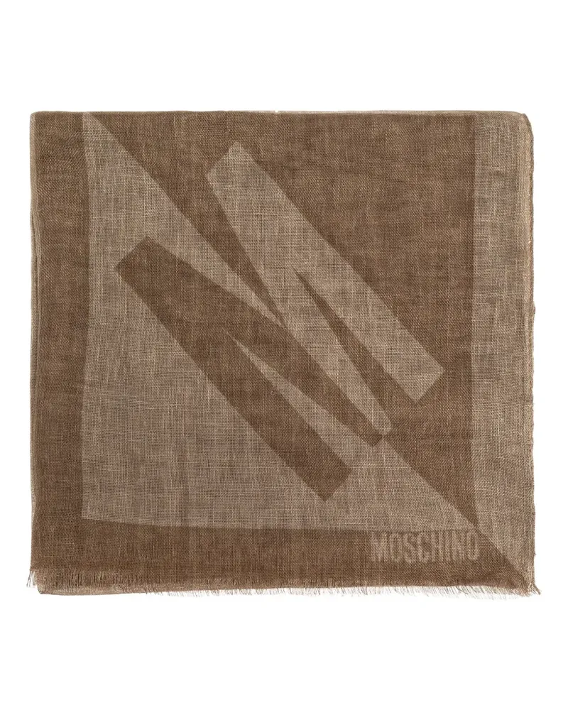 Moschino Schal mit Logo-Detail - Braun Braun