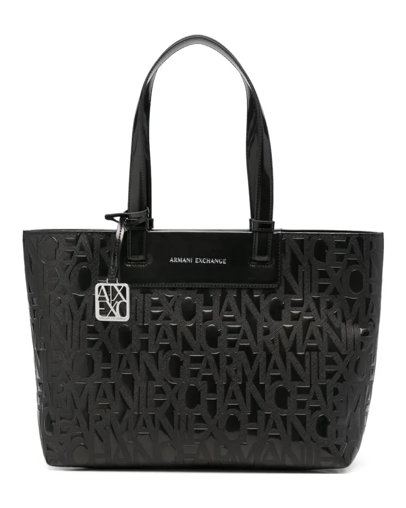 Armani Exchange Shopper mit Logo-Prägung - Schwarz Schwarz