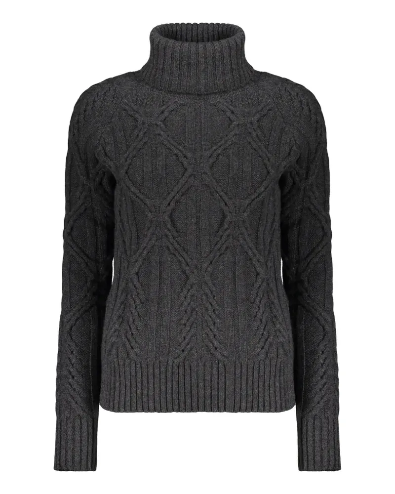 MOORER Anna cable-knit roll-neck sweater - Grau Grau