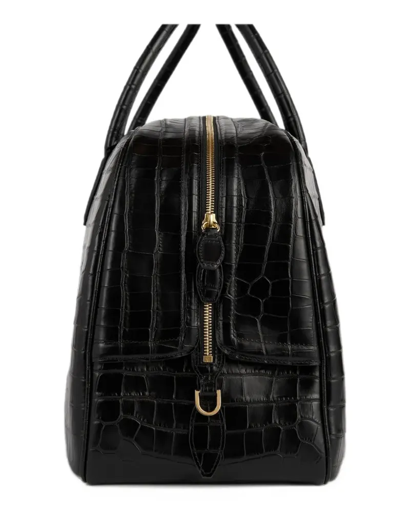 Totême Reisetasche mit Kroko-Effekt - Schwarz Schwarz