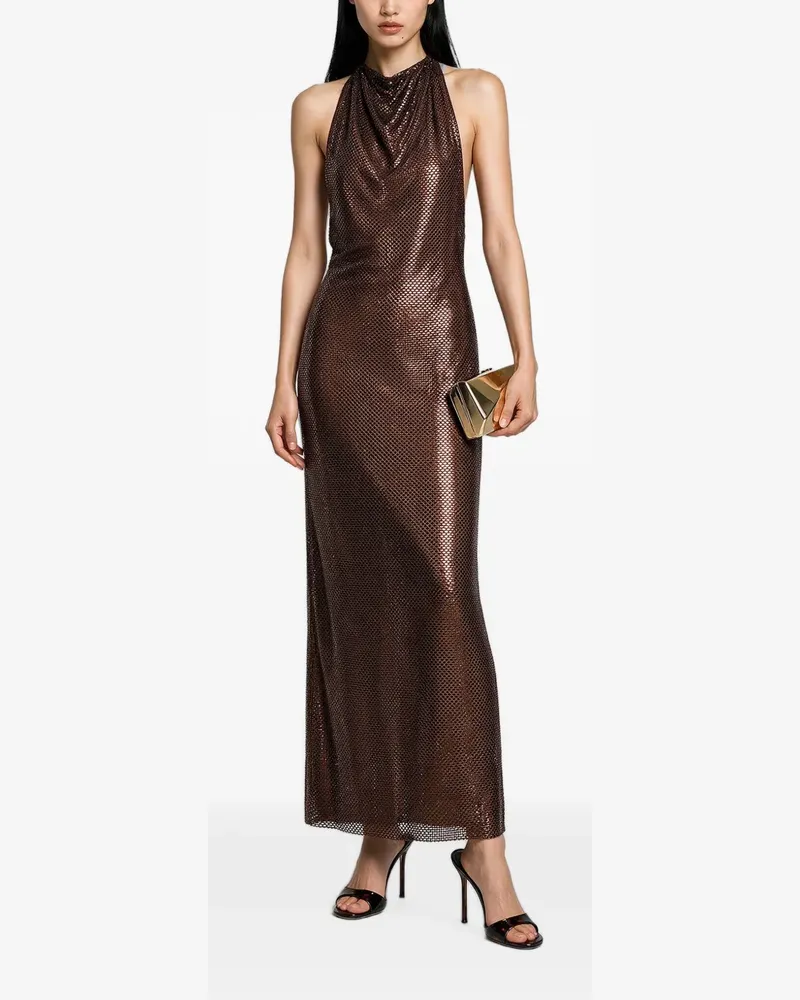 Self-Portrait bead-embellished maxi dress - Braun Braun