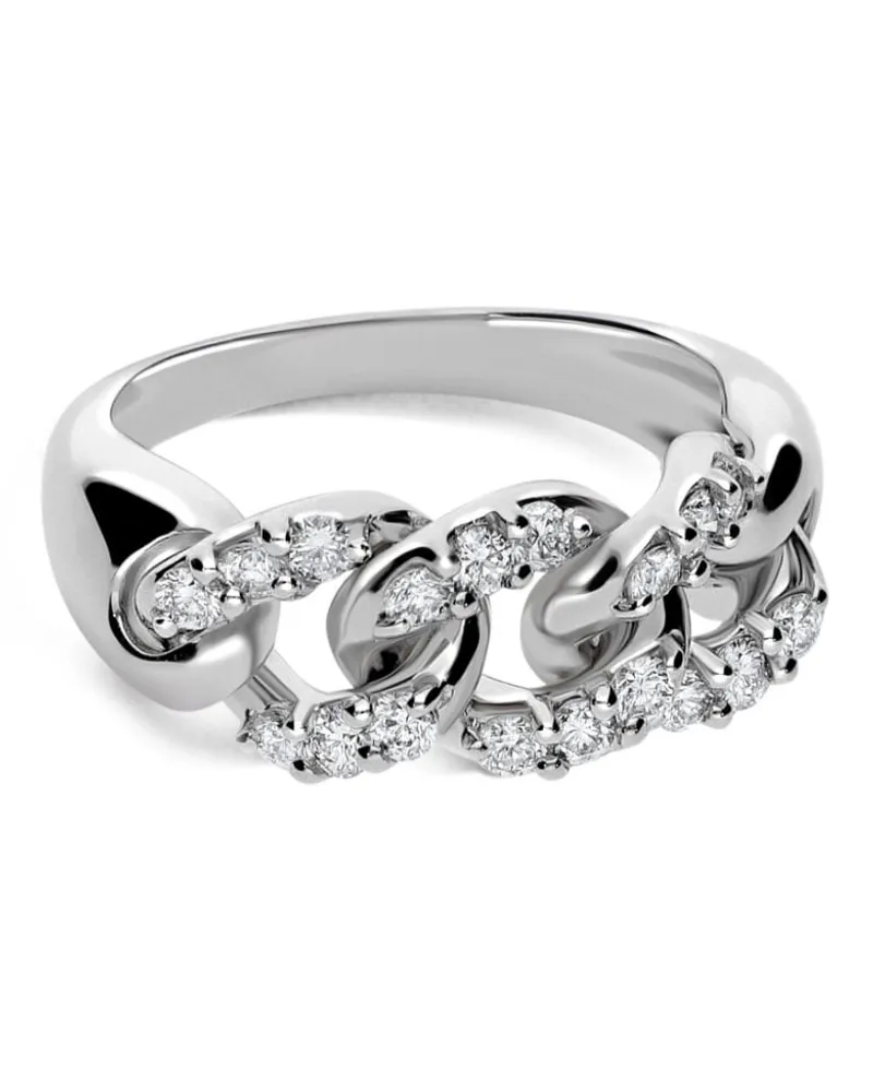 LEO PIZZO 18kt Weißgoldring mit Diamanten - Silber Silber