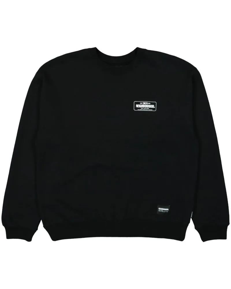 Neighborhood Sweatshirt mit Logo-Patch - Schwarz Schwarz