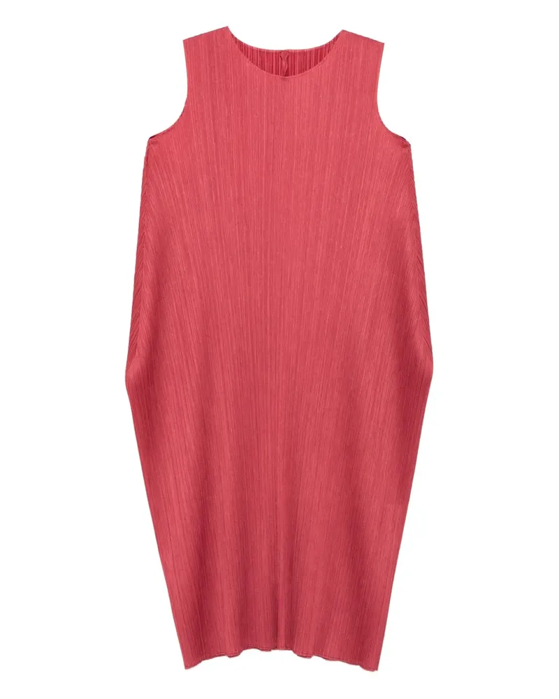 Issey Miyake Ärmelloses Kleid mit Falten - Rot Rot