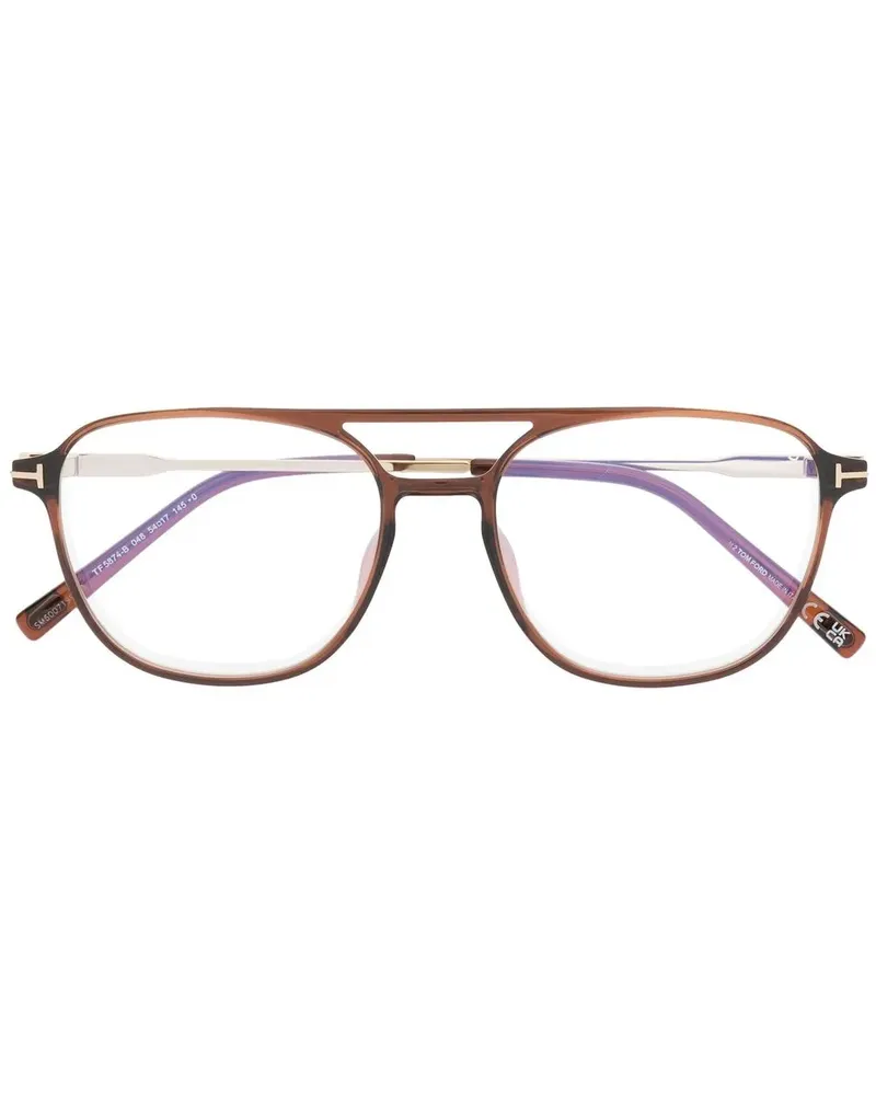 Tom Ford Pilotenbrille in Schildpattoptik - Braun Braun