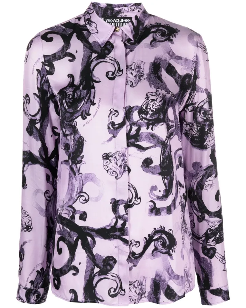 Versace Jeans Hemd mit Print - Violett Violett