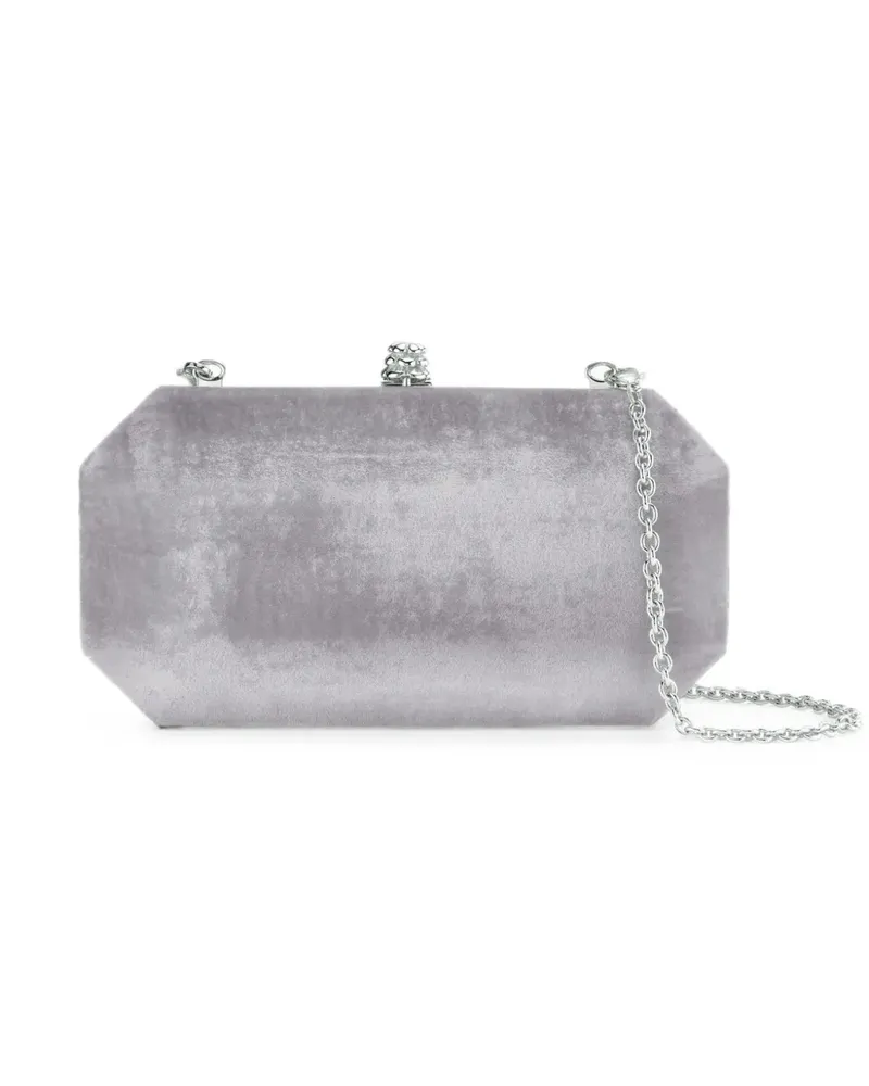 Tyler Ellis Kleine Perry Clutch aus Crushed-Samt - Grau Grau