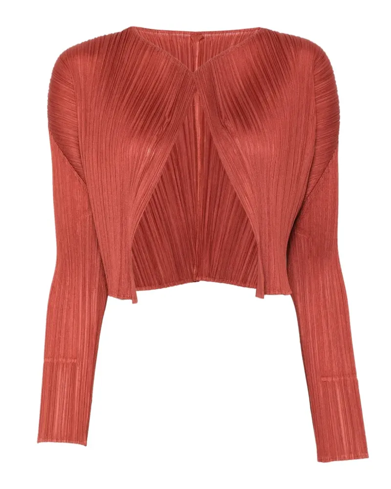 Issey Miyake Plissierte Jacke im Layering-Look - Braun Braun