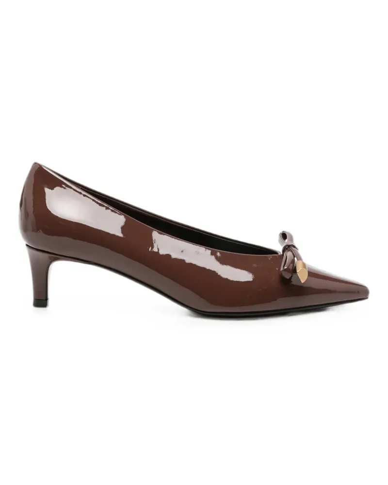 FESTA Milano bow-detail patent-finish leather heeled pumps - Braun Braun