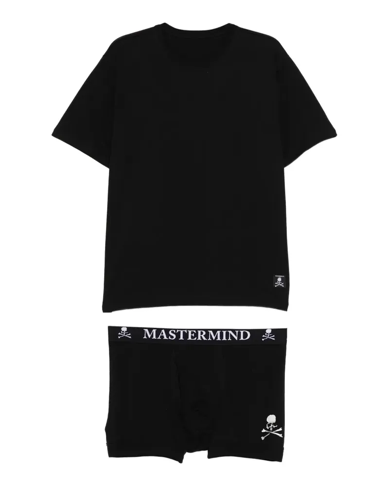 Mastermind World Pyjama mit Totenkopf-Print - Schwarz Schwarz