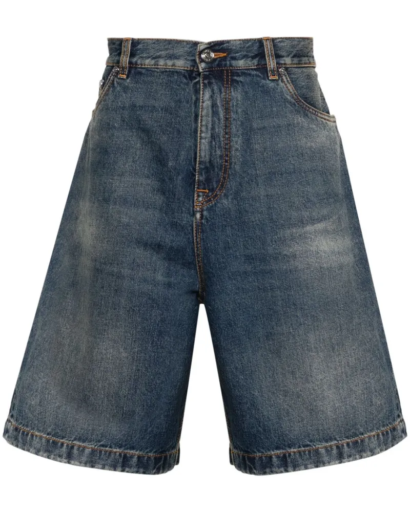 Etro Jeans-Shorts mit Pegaso-Stickerei Blau