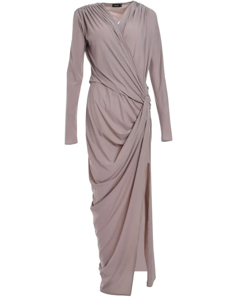 ATLEIN Maxikleid mit V-Ausschnitt - Violett Violett