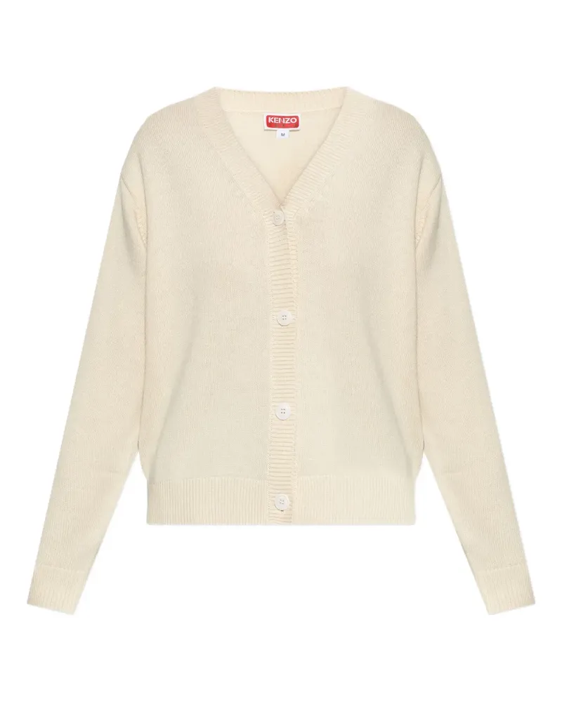 Kenzo Geknöpfter Cardigan mit Tigerstickerei - Nude Nude