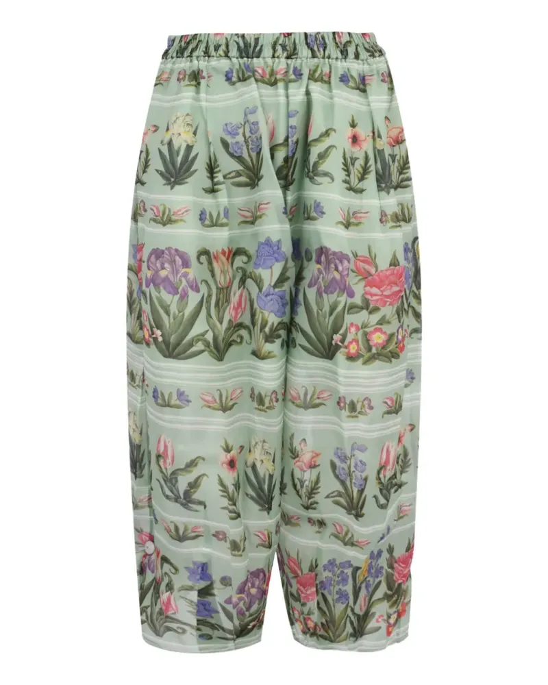 Biyan Pita floral-print organza trousers - Grün Grün