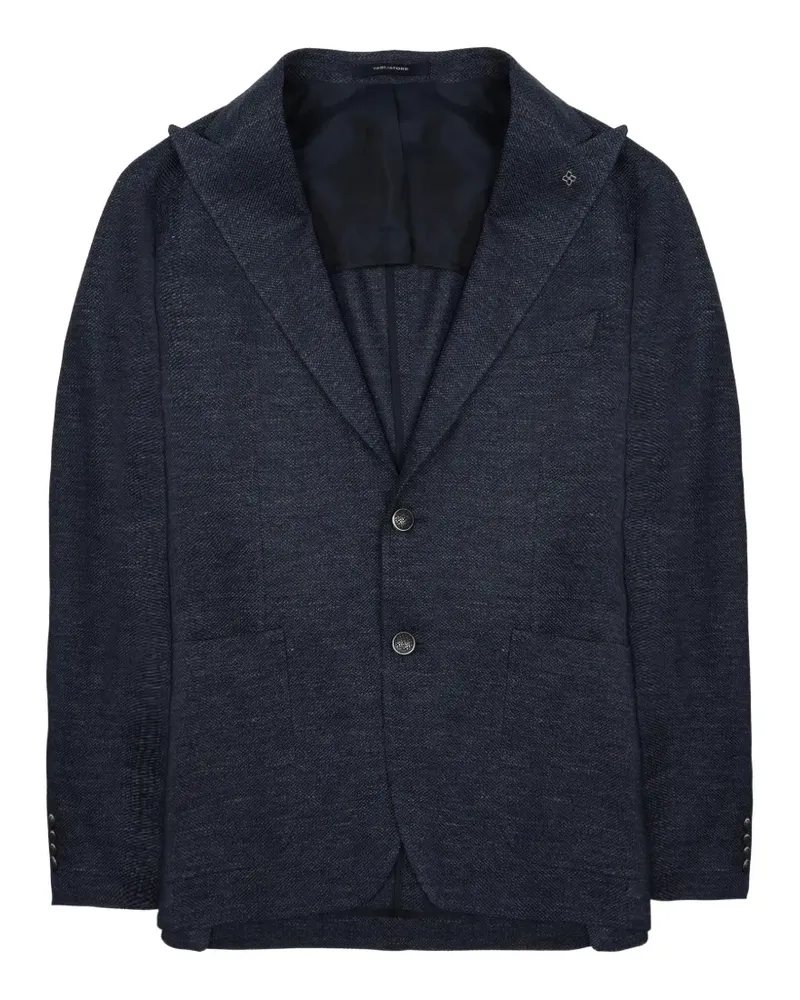 Tagliatore textured notched-lapel blazer - Blau Blau