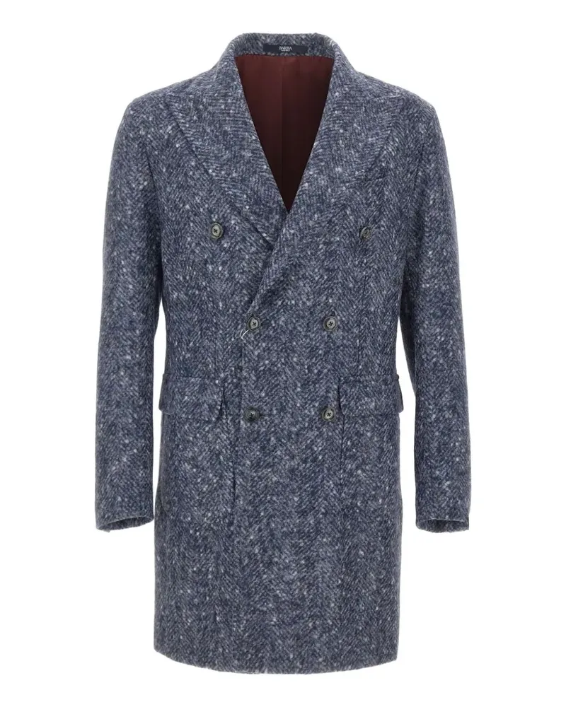 BARBA Clang herringbone double-breasted coat - Blau Blau