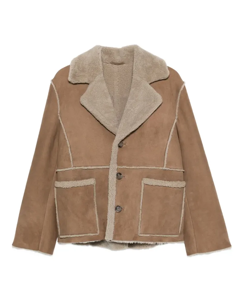 KristenseN Du Nord shearling-trimmed buttoned jacket - Nude Nude