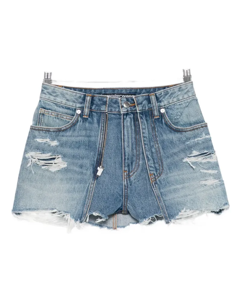 Alexander Wang ripped zip shorts - Blau Blau