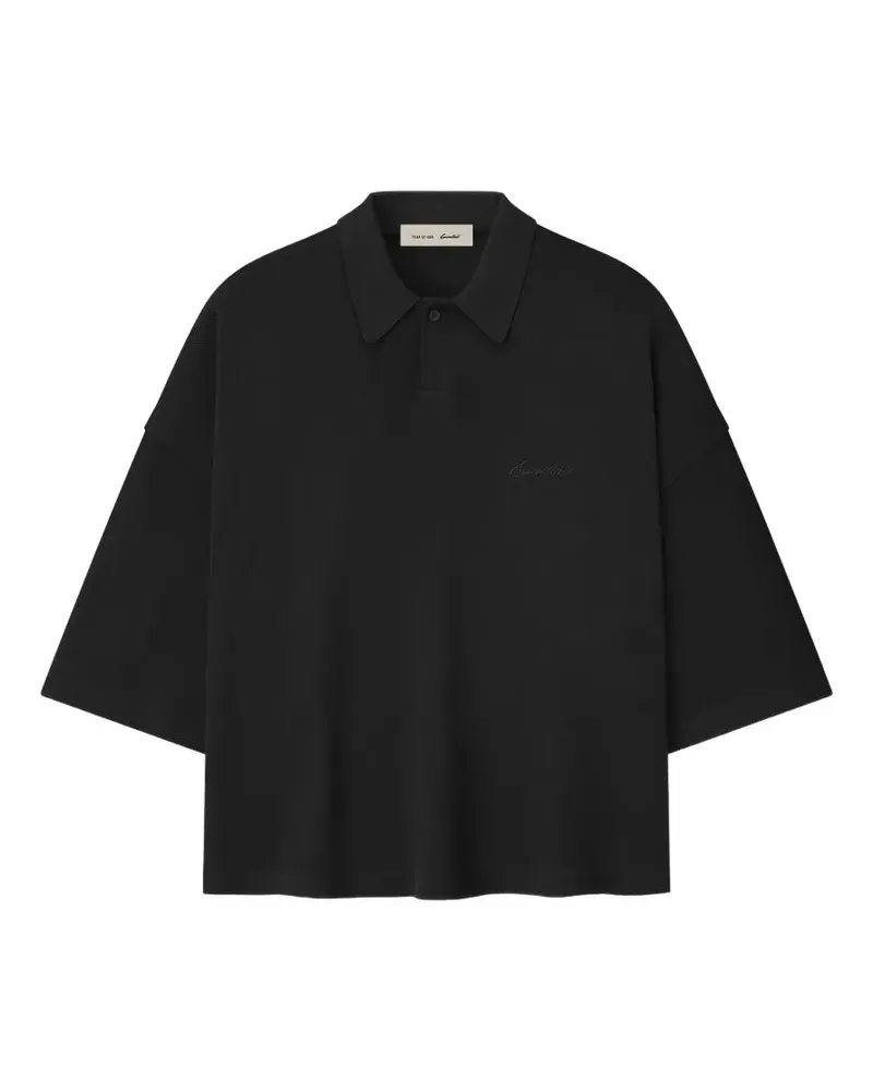 Fear of God logo-embroidered polo shirt - Schwarz Schwarz