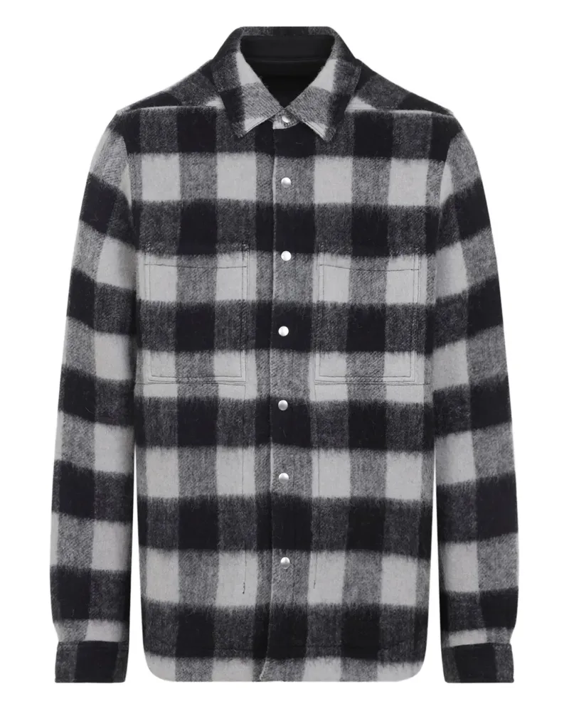 Rick Owens checked wool shirt - Schwarz Schwarz