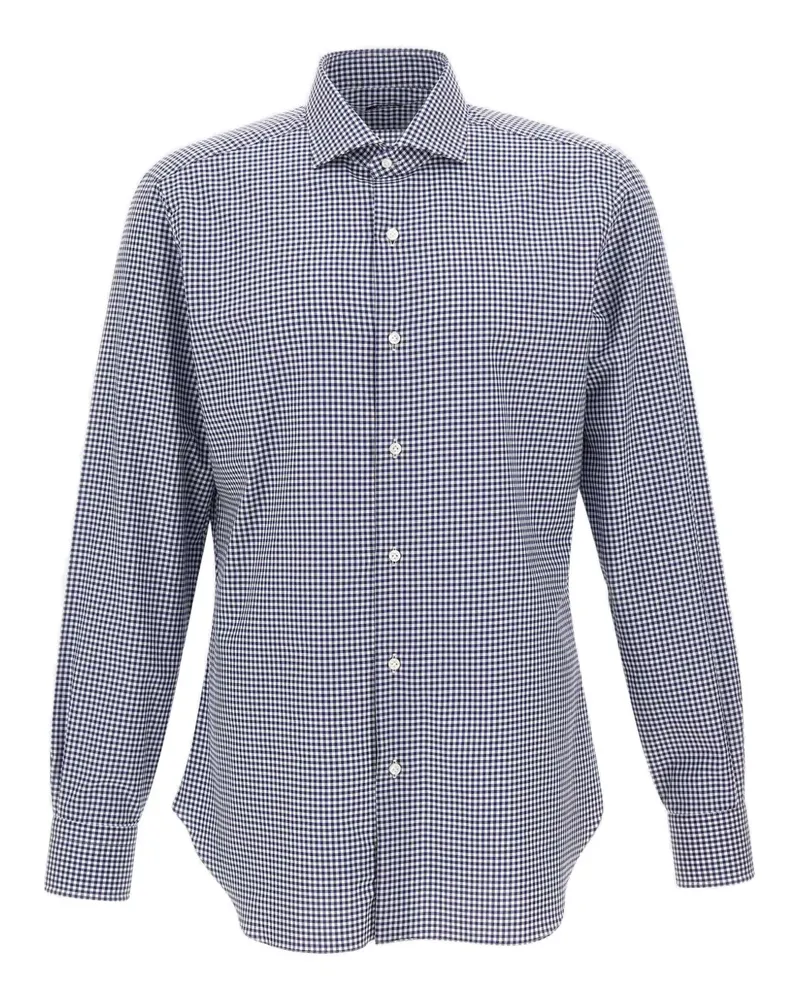 BARBA checked long-sleeved shirt - Blau Blau