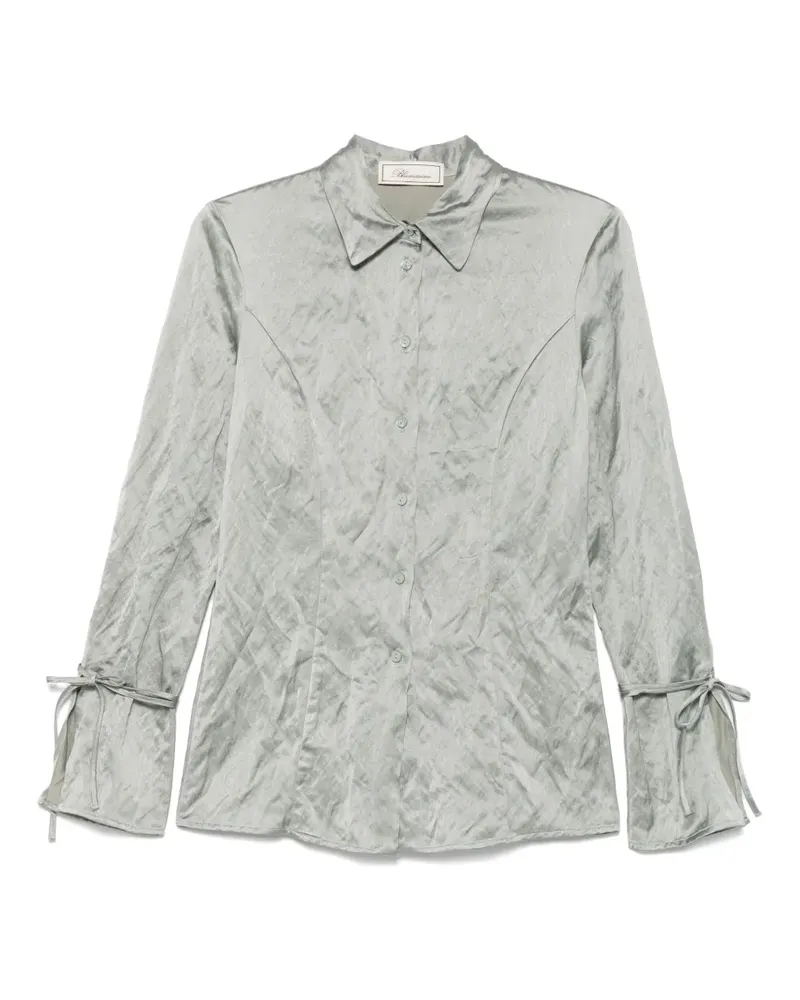 Blumarine Satinhemd mit Knitteroptik - Grau Grau