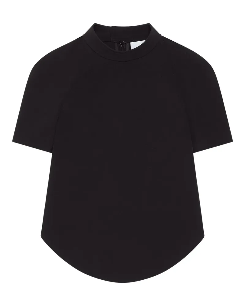 Courrèges T-Shirt mit Stehkragen - Schwarz Schwarz