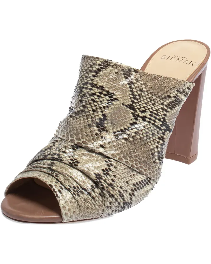Alexandre Birman Mules aus Pythonleder 90mm - Braun Braun