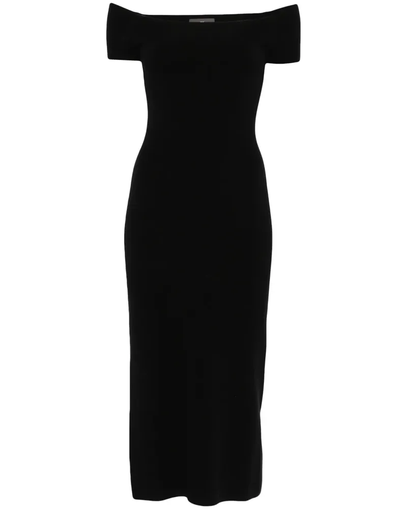 Eric Bompard Midikleid mit Bardot-Ausschnitt - Schwarz Schwarz