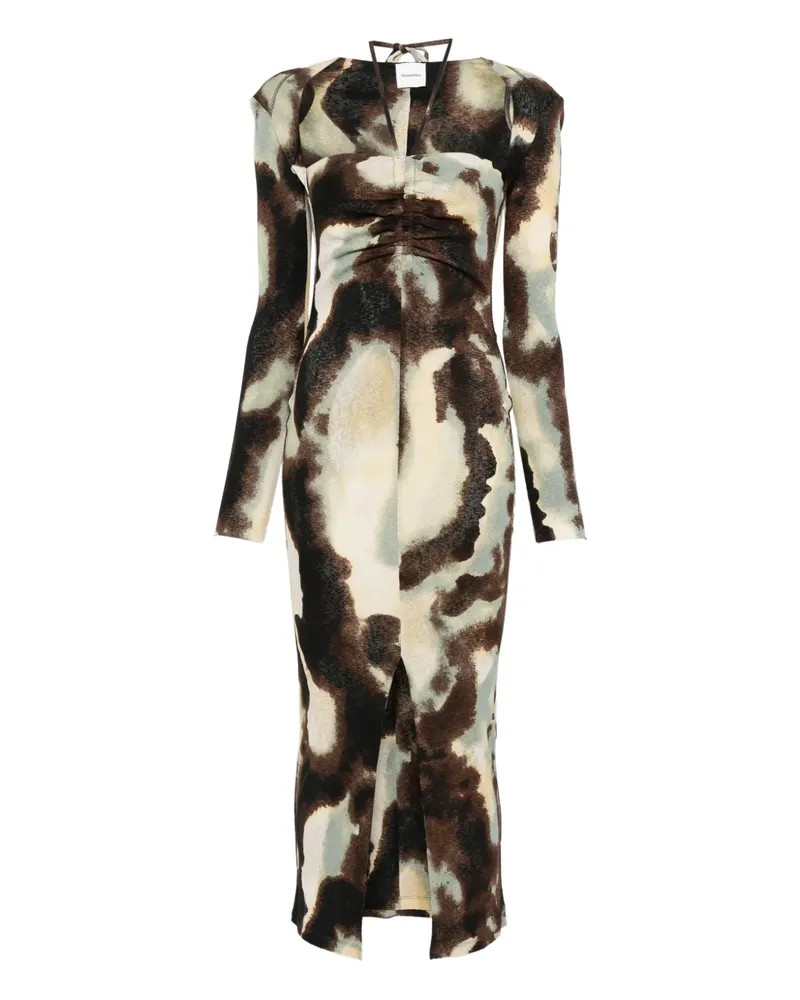 Nanushka Maxikleid mit Raffungen - Grün Grün