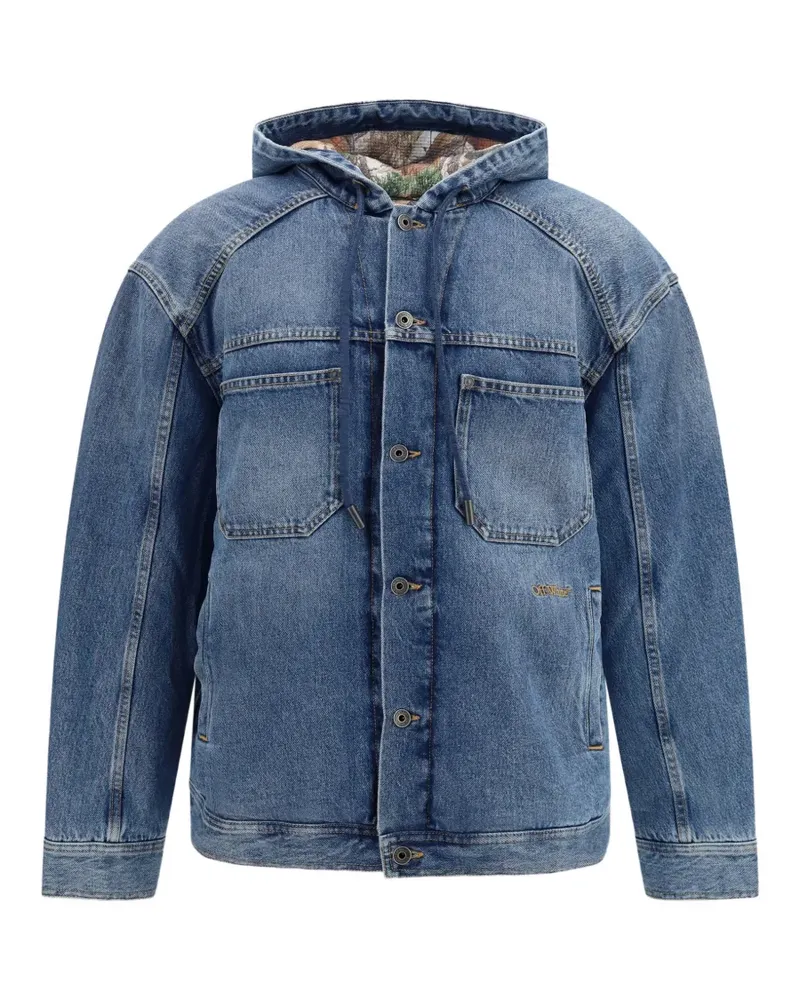 OFF-WHITE Wattierte Bookish Jeansjacke - Blau Blau