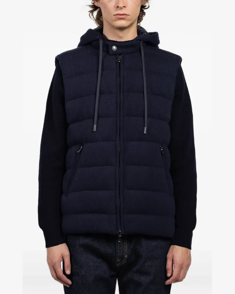 FRADI hooded zipped vest - Blau Blau