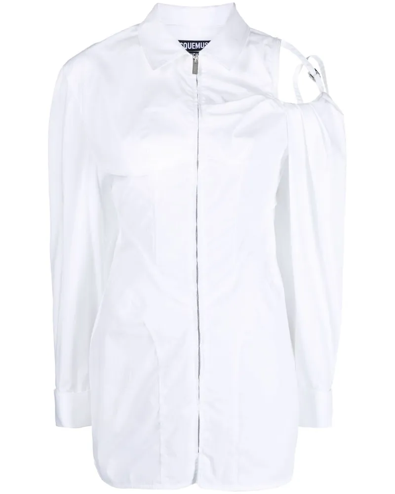 Jacquemus Asymmetrisches Hemdkleid - Weiß Weiß