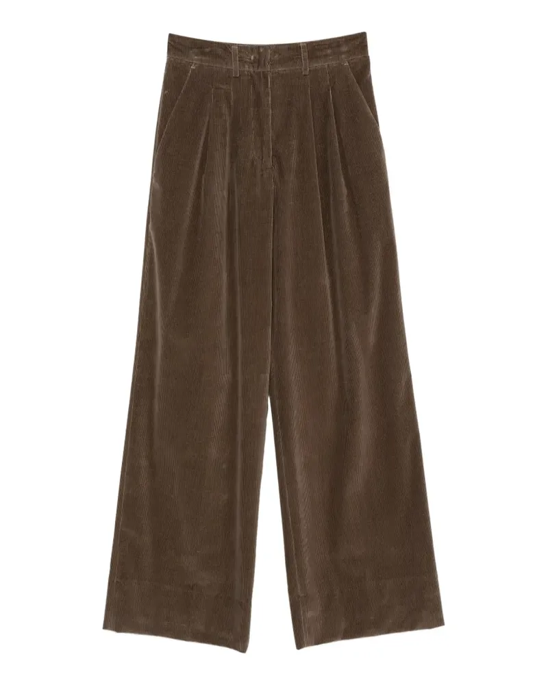 PT TORINO pleated corduroy trousers - Braun Braun