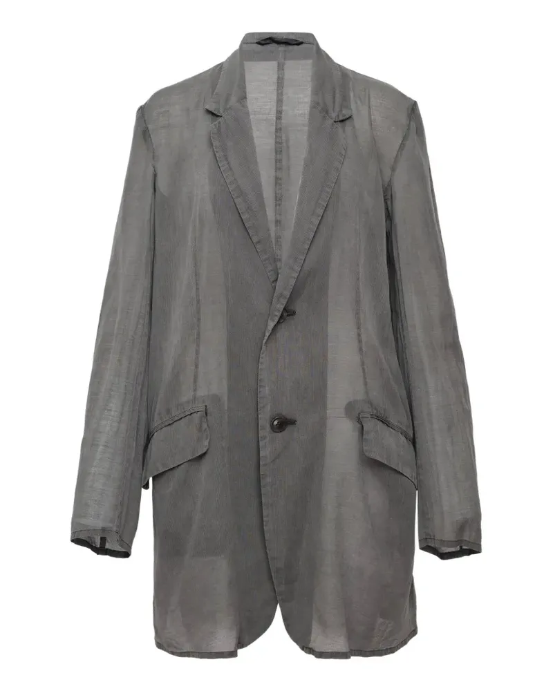 Yohji Yamamoto Einreihiger Leinenblazer - Grau Grau
