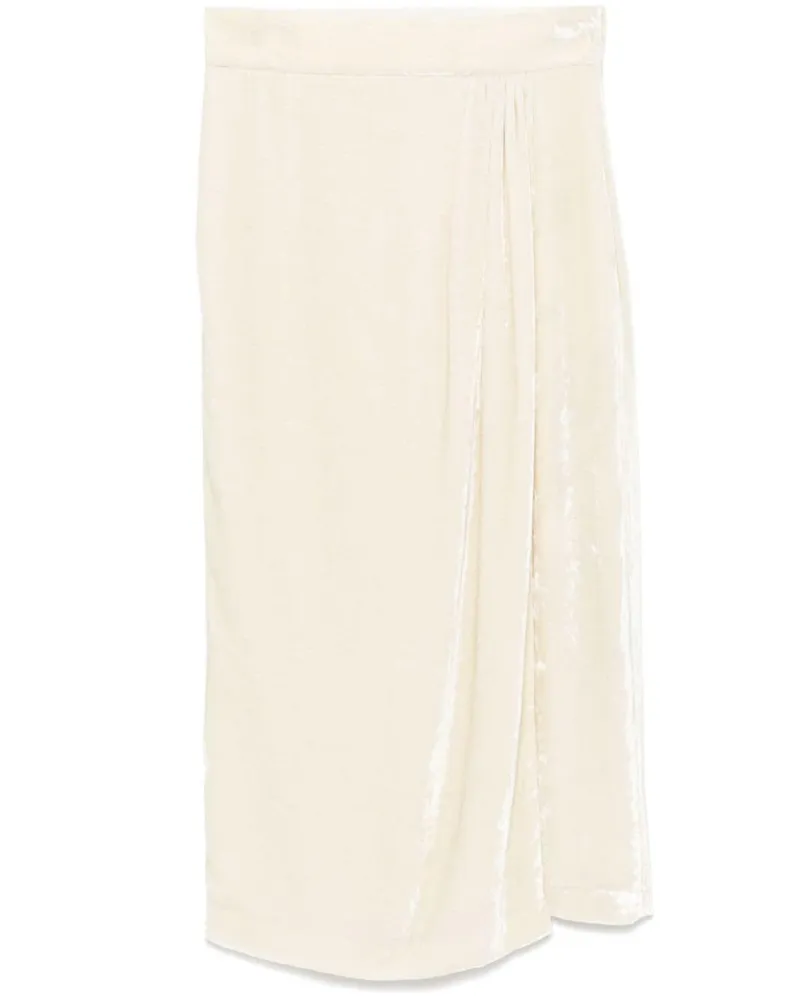 Blumarine Midirock aus Samt - Weiß Weiß